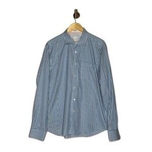 Bugatchi Shaped Fit Blue  Button Down Shirt Mens L Cotton Luxury Casual Shirt